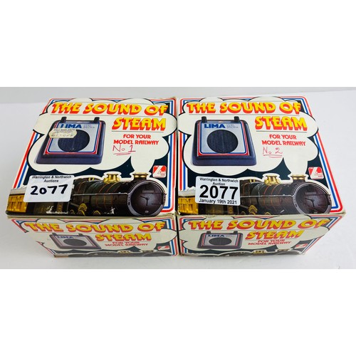 2077 - 2x Lima OO Gauge Steam Sound Boxes Boxed P&P Group 1 (£14+VAT for the first lot and £1+VAT for subse... 