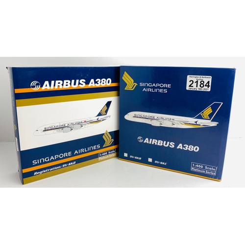 2184 - 2x Phoenix 1:400 Scale Aircraft Diecast Model Aircraft - In Boxes (ALL WHEELS PRESENT & OK) P&P Grou... 