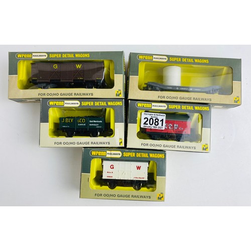 2081 - 5x Wrenn OO Gauge Freight Wagons - W5018, W5000, W5019, W5049, W4652A Boxed P&P Group 2 (£18+VAT for... 