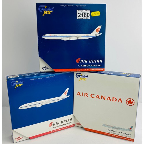 2180 - 3x Gemini Jets 1:400 Scale Aircraft Diecast Model Aircraft - In Boxes (ALL WHEELS PRESENT & OK) P&P ... 