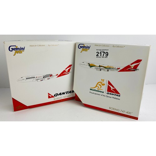 2179 - 2x Gemini Jets 1:400 Scale Aircraft Diecast Model Aircraft - In Boxes (ALL WHEELS PRESENT & OK) P&P ... 