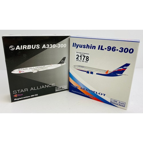 2178 - 2x Phoenix 1:400 Scale Aircraft Diecast Model Aircraft - In Boxes (ALL WHEELS PRESENT & OK) P&P Grou... 