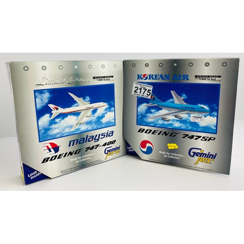 2175 - 2x Gemini Jets 1:400 Scale Aircraft Diecast Model Aircraft - In Boxes (ALL WHEELS PRESENT & OK) P&P ... 