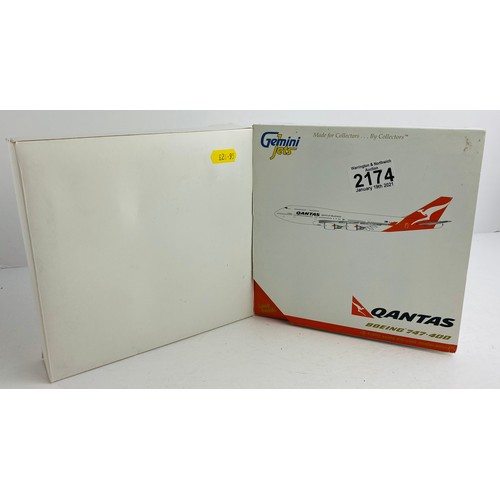 2174 - 2x Gemini Jets 1:400 Scale Aircraft Diecast Model Aircraft - In Boxes (ALL WHEELS PRESENT & OK) P&P ... 