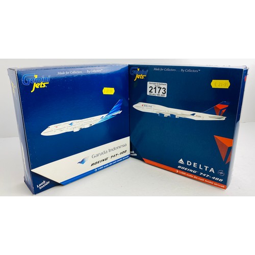 2173 - 2x Gemini Jets  1:400 Scale Aircraft Diecast Model Aircraft - In Boxes (ALL WHEELS PRESENT & OK) P&P... 