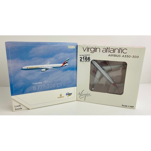 2166 - 2x Gemini Jets 1:400 Scale Aircraft Diecast Model Aircraft - In Boxes (ALL WHEELS PRESENT & OK) P&P ... 