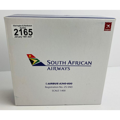 2165 - Hogan Wings 1:400 Scale Aircraft Diecast Model Aircraft A340 South African (ALL WHEELS PRESENT & OK)... 