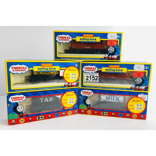 2152 - 5x Hornby Thomas & Friends OO Gauge Coaches/Wagons Boxed P&P Group 1 (£14+VAT for the first lot and ... 