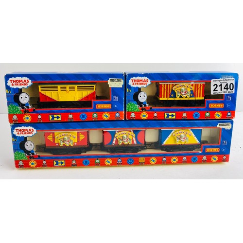 2140 - 5x Hornby Thomas & Friends OO Gauge Circus Wagons  Boxed P&P Group 1 (£14+VAT for the first lot and ... 