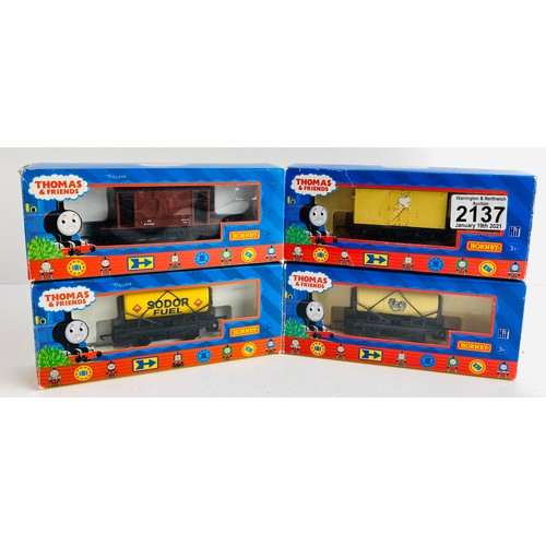 2137 - 4x Hornby Thomas & Friends OO Gauge Wagons  Boxed P&P Group 1 (£14+VAT for the first lot and £1+VAT ... 