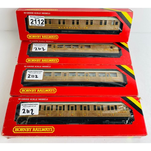 2112 - 4x Hornby OO Gauge LNER Teak Coaches Boxed P&P Group 1 (£14+VAT for the first lot and £1+VAT for sub... 