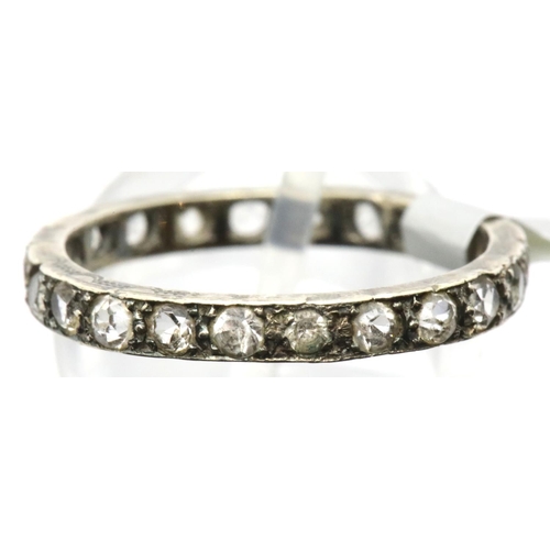 1058 - Vintage 9ct gold stone set full eternity ring, size Q, 2.5g. P&P Group 1 (£14+VAT for the first lot ... 