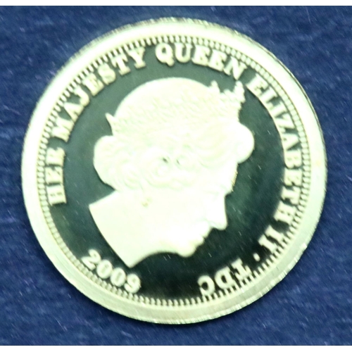 1141 - Elizabeth II 2009 encapsulated gold half crown. P&P Group 1 (£14+VAT for the first lot and £1+VAT fo... 