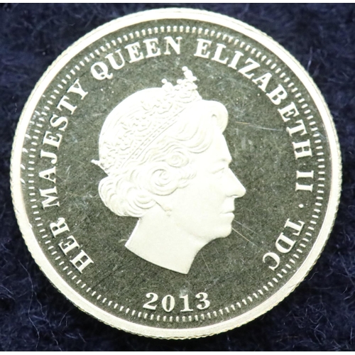 1186 - Boxed 24ct gold Elizabeth II 2013 quarter guinea, 2g. P&P Group 1 (£14+VAT for the first lot and £1+... 