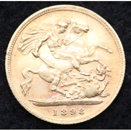 1189 - Victoria 1898 half sovereign. P&P Group 1 (£14+VAT for the first lot and £1+VAT for subsequent lots)