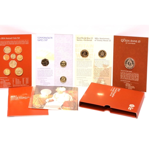 1194 - A sealed 2014 UK Annual coin set of fourteen coins and a sealed 2012 Diamond Jubilee set. P&P Group ... 