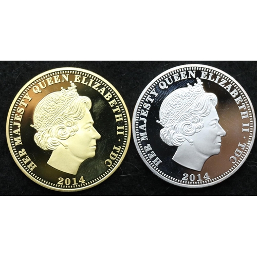 1199 - Two Queen Elizabeth Tristan Da Cunha boxed £5 coins, one silver. P&P Group 1 (£14+VAT for the first ... 