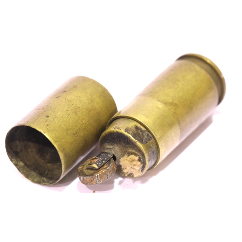 1241 - Brass shell case formed Trench Art lighter. P&P Group 1 (£14+VAT for the first lot and £1+VAT for su... 