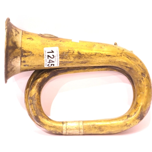 1245 - WWII German S.A bugle. P&P Group 3 (£25+VAT for the first lot and £5+VAT for subsequent lots)