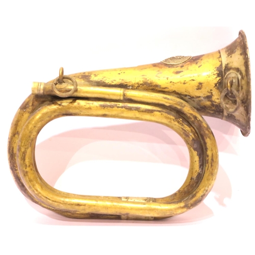 1245 - WWII German S.A bugle. P&P Group 3 (£25+VAT for the first lot and £5+VAT for subsequent lots)