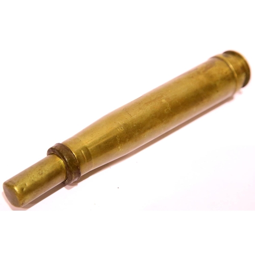 1254 - Brass shell case formed Trench Art lighter. P&P Group 1 (£14+VAT for the first lot and £1+VAT for su... 