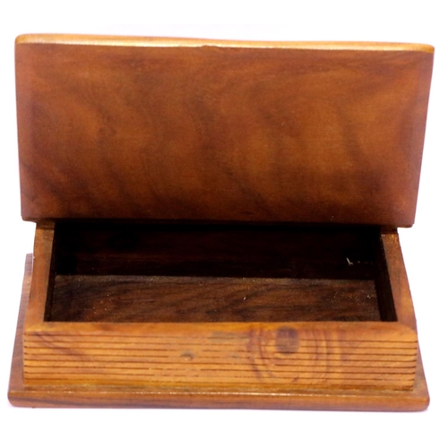 1256 - WWII German engraved wooden box in the shape of Mein Kampf. P&P Group 2 (£18+VAT for the first lot a... 