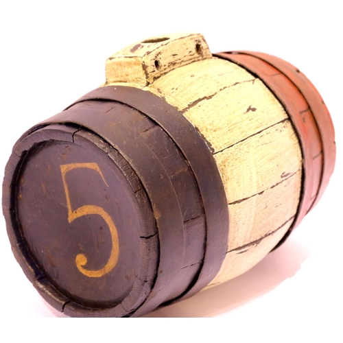 1259 - Napoleonic period Patriotic painted French powder barrel. P&P group 2 (£18+ VAT for the first lot an... 