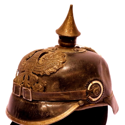 1263 - WWI 1915 pattern Imperial German Prussian Pickelhaube. P&P Group 2 (£18+VAT for the first lot and £3... 