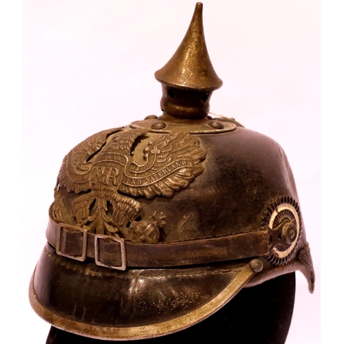 1263 - WWI 1915 pattern Imperial German Prussian Pickelhaube. P&P Group 2 (£18+VAT for the first lot and £3... 