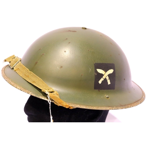 1266 - WWII British Helmet dated 1939 with insignia of a Gurkha unit. P&P group 2 (£18+VAT for the first lo... 