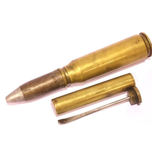 1269 - Brass shell case formed Trench Art lighter. P&P Group 1 (£14+VAT for the first lot and £1+VAT for su... 