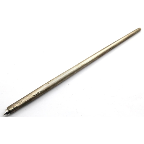 1316 - Hallmarked silver dip pen, L: 18 cm, London assay. P&P Group 1 (£14+VAT for the first lot and £1+VAT... 