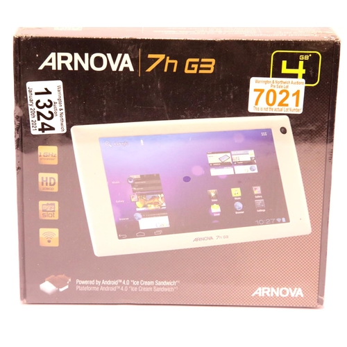 1324 - New boxed Arnova 7h G3 tablet, powered by Android 4.0 Ice Cream Sandwich. P&P Group 2 (£18+VAT for t... 