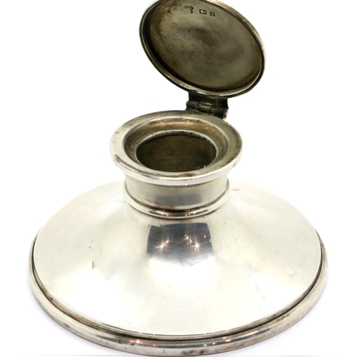 1346 - George V (weighted) hallmarked silver Capstan inkwell.London assay 1922. P&P Group 1 (£14+VAT for th... 