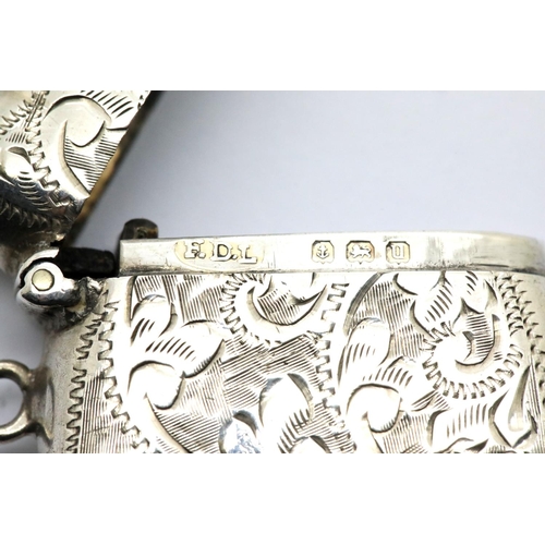 1347 - Victorian hallmarked silver vesta case, Birmingham assay 1869, L: 4.5 cm, 21g. P&P Group 1 (£14+VAT ... 