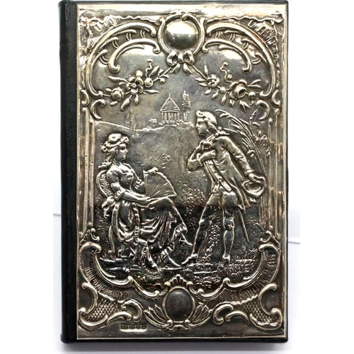 1352 - Elizabeth II hallmarked silver and leather bound address book, unused, 12 x 8 cm, Londay assay 1990.... 