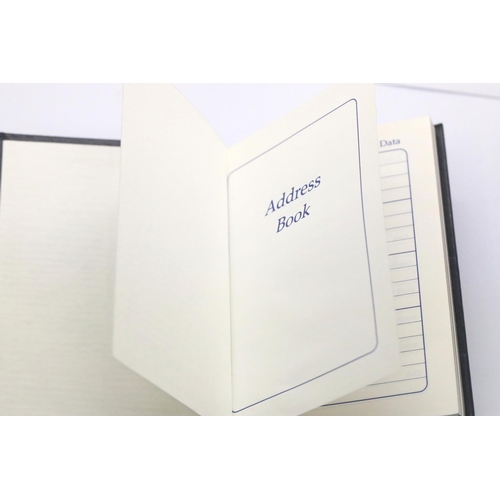 1352 - Elizabeth II hallmarked silver and leather bound address book, unused, 12 x 8 cm, Londay assay 1990.... 