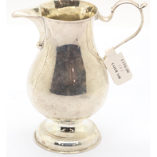 1363 - Victorian hallmarked silver cream jug, Chester assay 1897, H: 9 cm, 78g. P&P Group 1 (£14+VAT for th... 