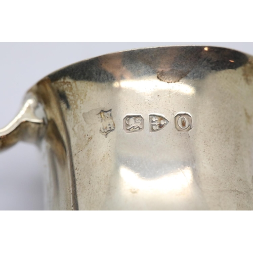 1363 - Victorian hallmarked silver cream jug, Chester assay 1897, H: 9 cm, 78g. P&P Group 1 (£14+VAT for th... 