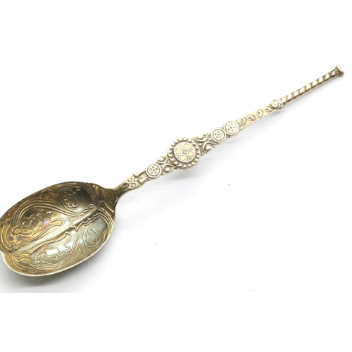 1372 - George VI boxed hallmarked silver Coronation anointing spoon, Sheffield assay 1937, L: 11 cm, 11g. P... 