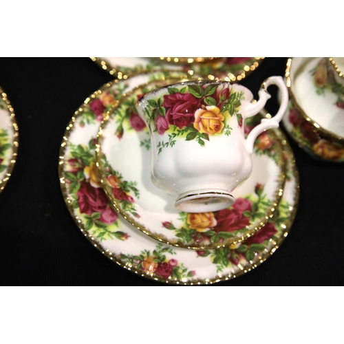 1404 - Royal Albert Old Country Roses dinner and tea ware with gilt, mix of first and seconds quality, 74 p... 