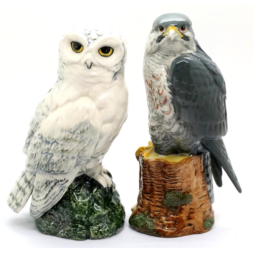 1406 - Royal Doulton Snowy Owl and Peregrine Falcon figurines. Owl H: 18 cm, Falcon H: 19 cm. P&P Group 2 (... 