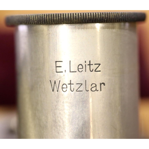 1411 - E Leitz Wetzlar Brass Microscope in lockable fitted case, complete with all original lenses and some... 