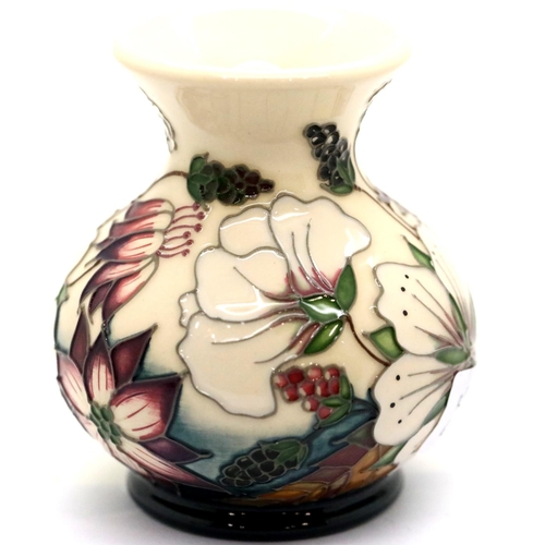 1431 - Moorcroft vase in the Bramble Revisited pattern, H: 9 cm. P&P Group 1 (£14+VAT for the first lot and... 