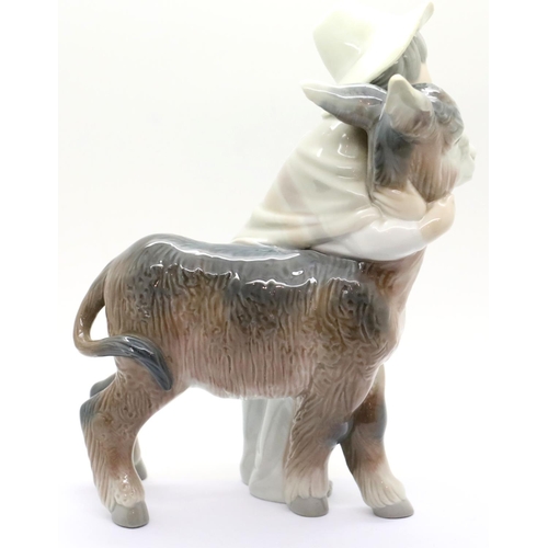 1464 - Lladro Boy and Donkey figure group, H: 21 cm. P&P Group 2 (£18+VAT for the first lot and £3+VAT for ... 