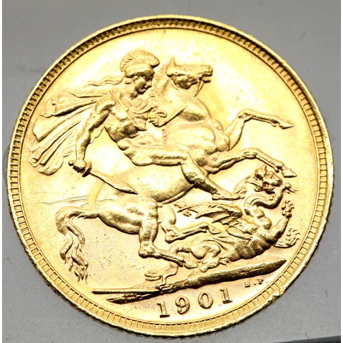 1159 - Victoria 1901 Final Year full sovereign. P&P Group 1 (£14+VAT for the first lot and £1+VAT for subse... 