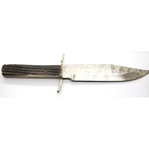 1398A - Large Bowie type knife, marked Original Bowie Knife to blade. P&P Group 1 (£14+VAT for the first lot... 