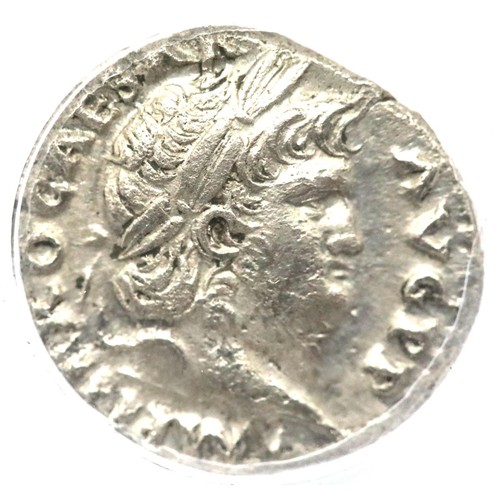 1180A - Slabbed and ANACS verified AD64 Roman silver Denarius of Emperor Nero Rome mint. P&P Group 1 (£14+VA... 