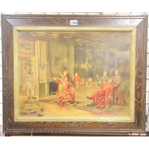 1584 - An early Moet Chandon advertising print, 60 x 45 cm, set into an oak frame. Not available for in-hou... 