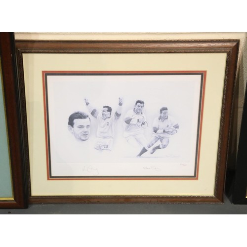 1585 - Michael Grimsdale limited edition print of the England Rugby Grandslam Champions 1995, overall 85 x ... 